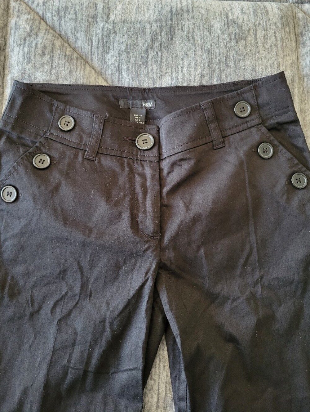 H&M Black Sailor Style Trousers Size 4